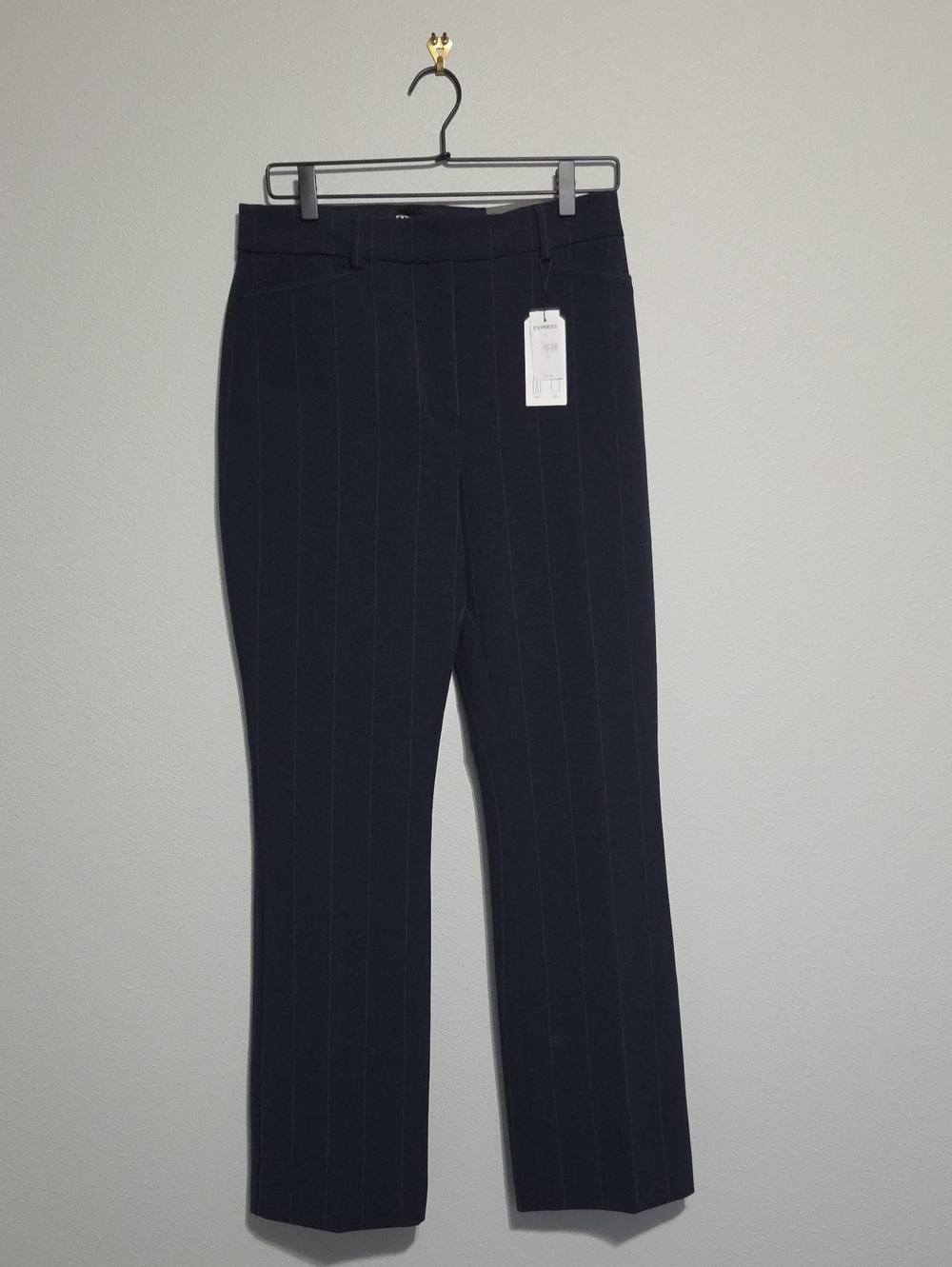 Express Navy Pinstripe Straight-Leg Women's Trousers